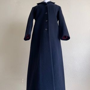 Anne Klein Black Trench Coat Button Down Collar